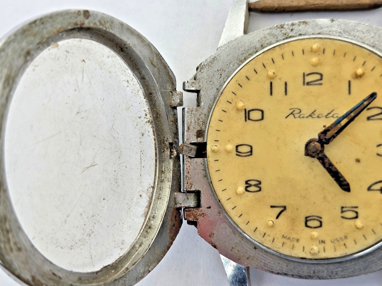 Russian Soviet Watch Raketa Rocket For The Blind Not working for parts US Seller