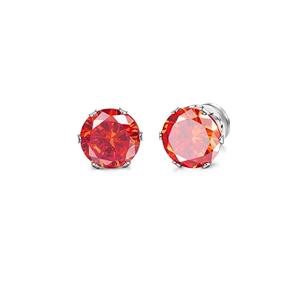 Men Women Stainless Steel Magnetic Stud Earrings Non-Piercing Cubic Zirconia E39