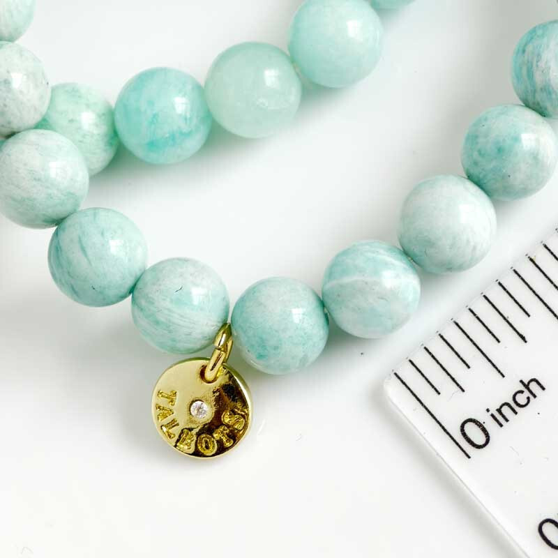 New 3pcs Talbots Amazonite Stackable Stretch Bracelet Healing Meditation Jewelry