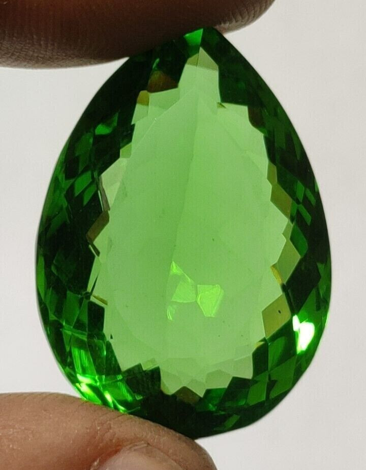 75.45 Ct. Green Peridot Pear Cut Faceted AAA+ Loose Gemstone for Ring & Pendant