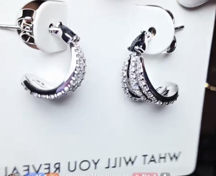 Bomb Party Obsidia Earrings Clawed in Confidence on Rhodium SEE DESCRIPTION
