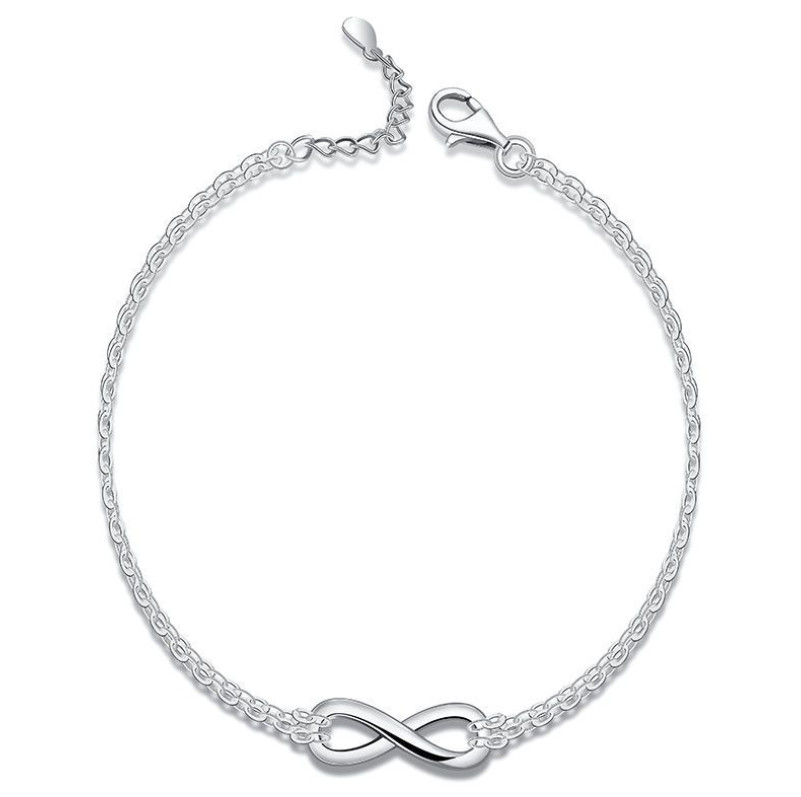 Stainless Steel Women Infinity Anklet Bracelet 8 Sandal foot Chain 8-10″ PE14