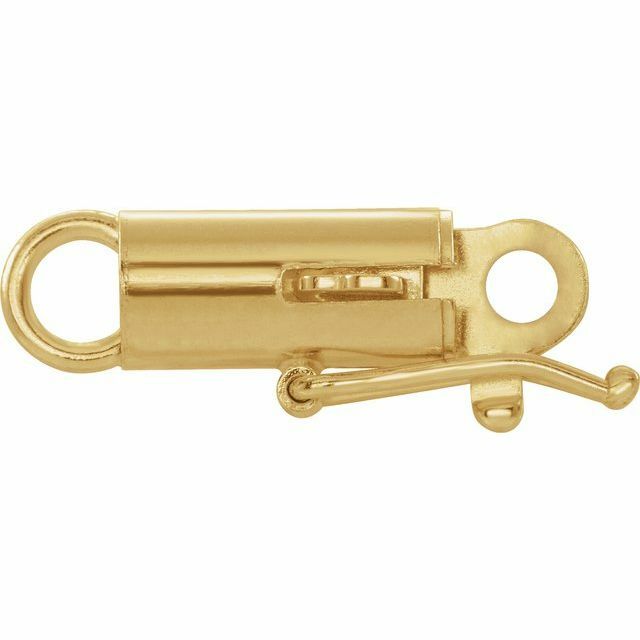 10K 14K 18K White or Yellow Gold Round Barrel Pearl Clasp Tongue Figure 8 Safety