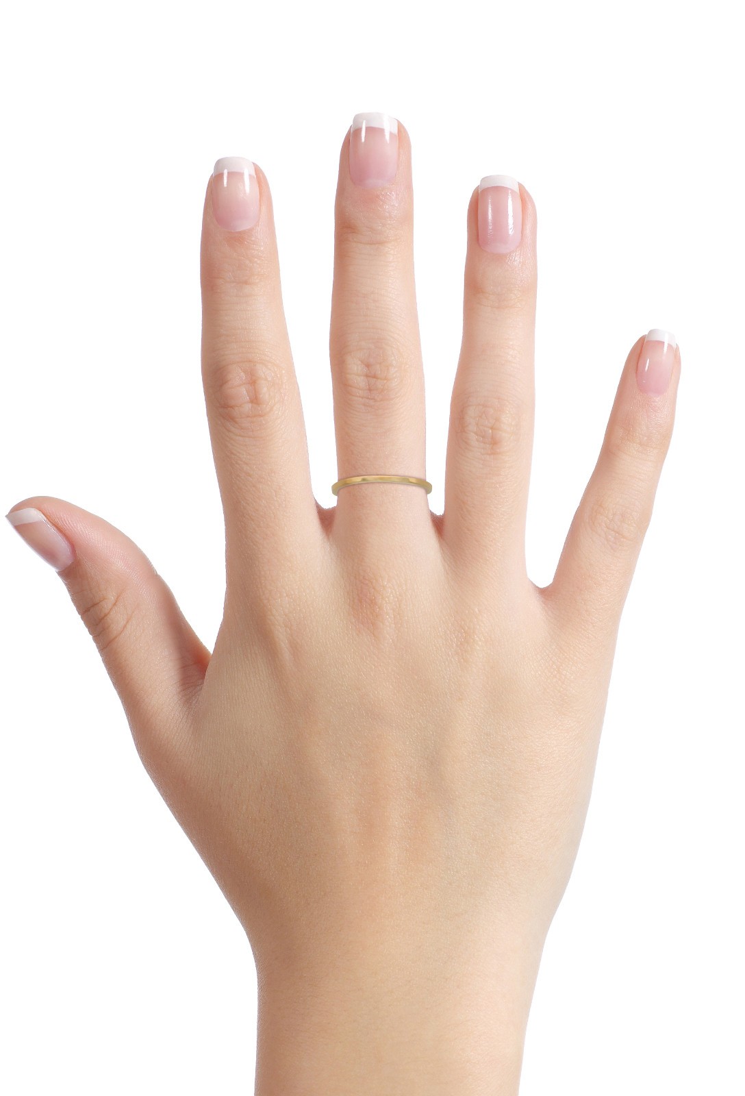Solid 18K Yellow Gold Hammered Ring 1mm Size 1–15 Thin Gold Ring Midi Stack Band