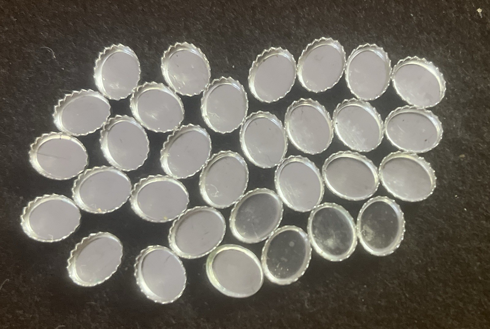 One 9x7mm Oval Serrated Sterling Silver Bezel Cup Setting 32gauge 7x9mm