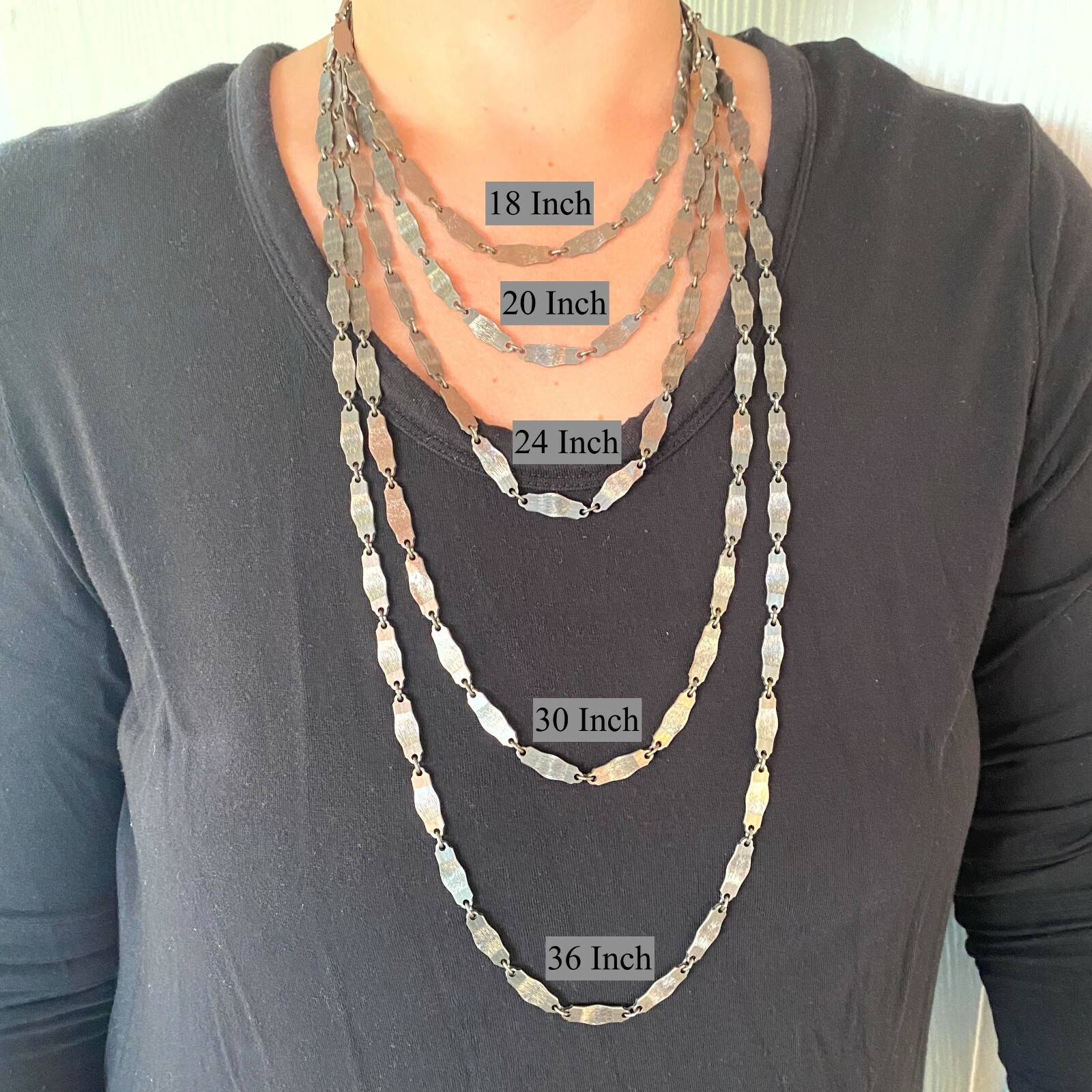 Vintage Rusty Flat Chain Necklace (Avail. In 18″, 20″, 24″, 30″, Or 36″) (FC53)