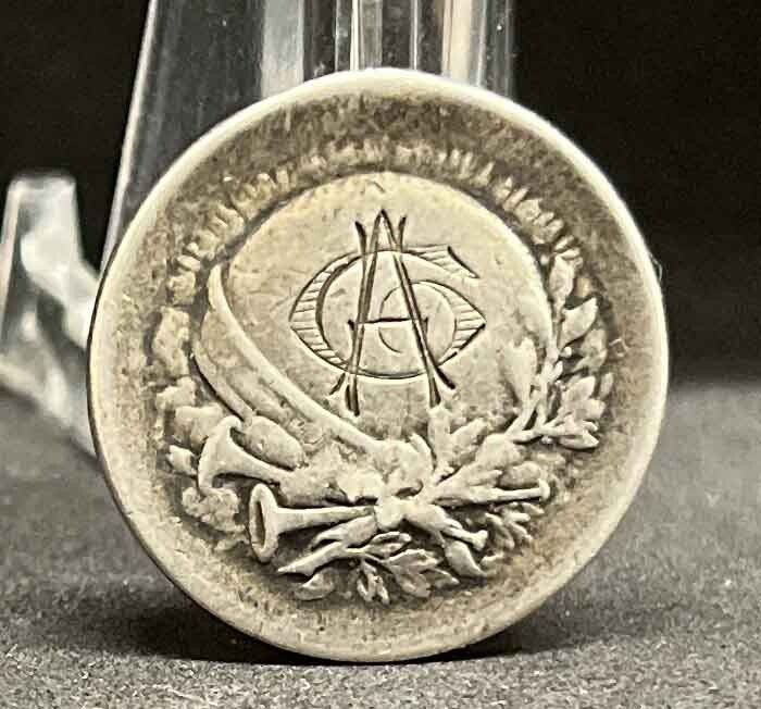 France 1920´ Art Nouveau Beauty lady and monogram design silver medal