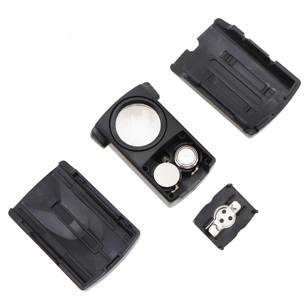 30X Pull-type Magnifier Mini Pocket Hand Magnifying Glass with LED Light Source