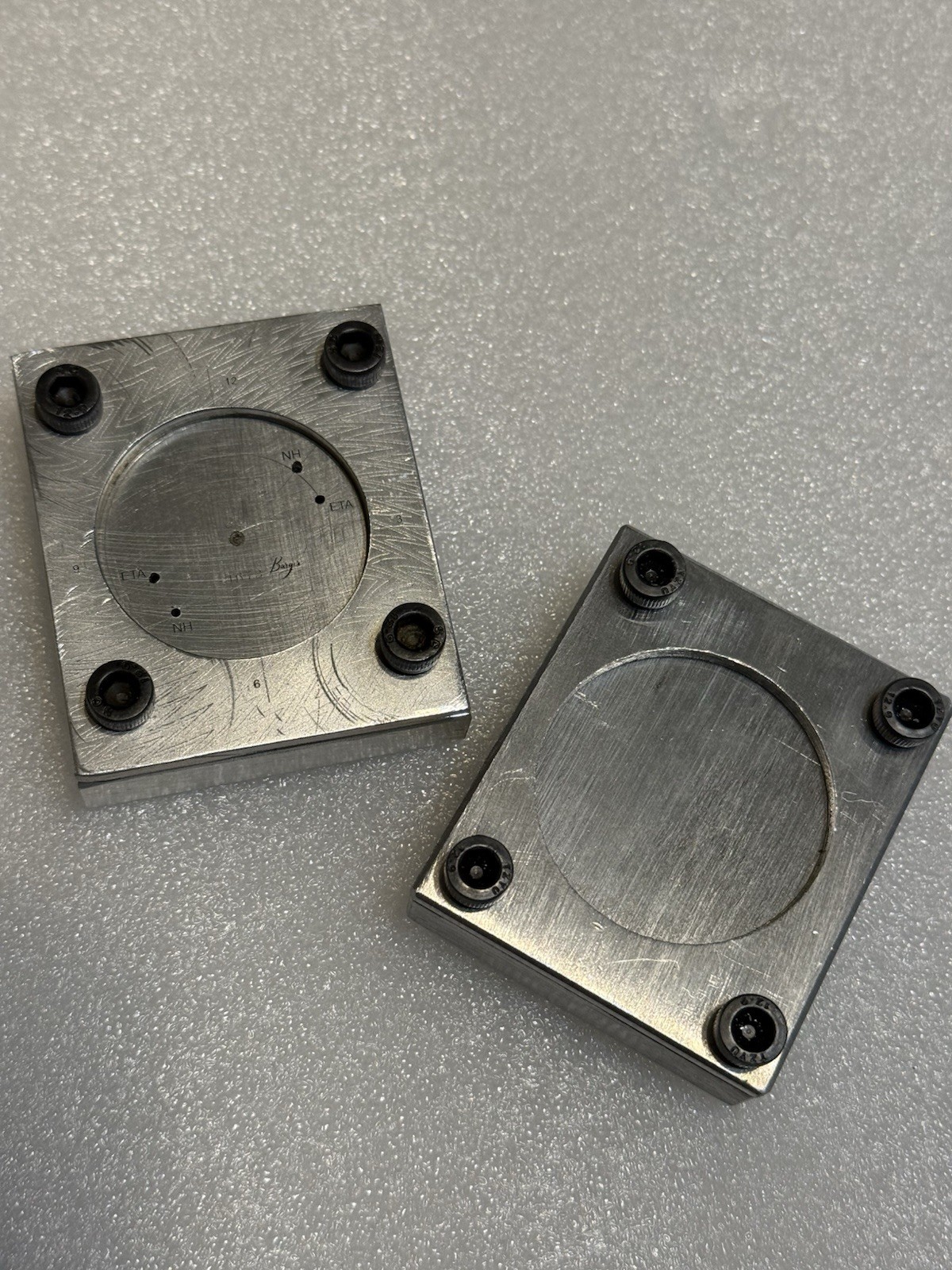 Watch dial 3-in-1 Tool: Precision Dial Foot Template, Heat Sink, Dial Holder