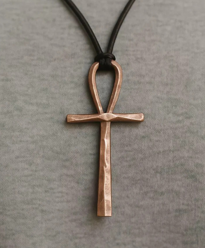 1 Pc Pure Copper Healing Hammer Cross Ank Pendant Locket Jewelry Spiritual Kriya