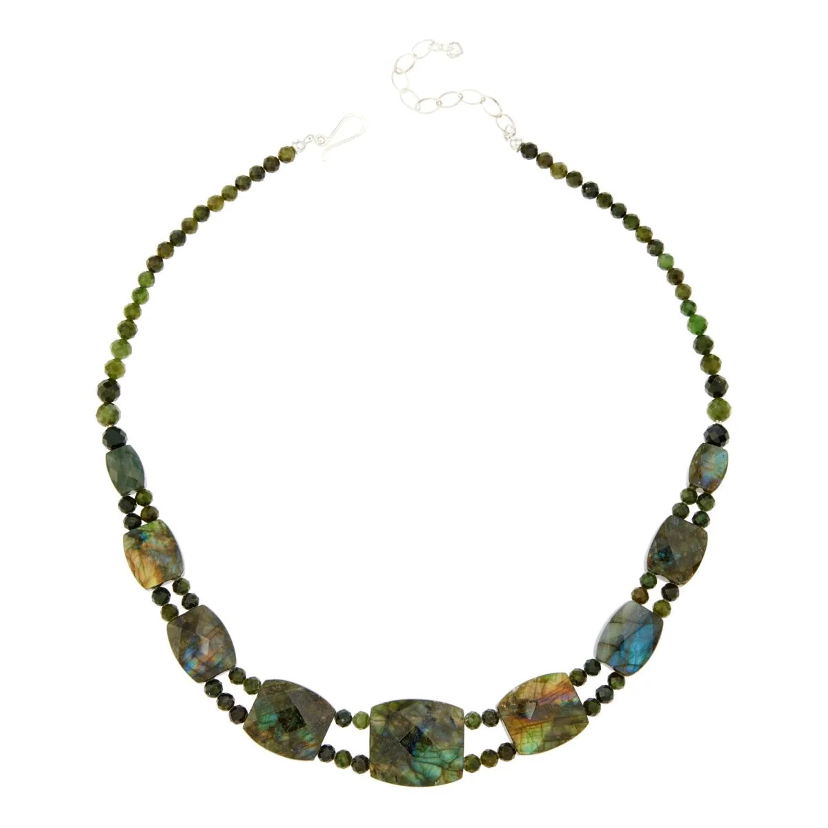 Jay King Sterling Silver Nephrite Jade & Labradorite Reversible Necklace, 18″
