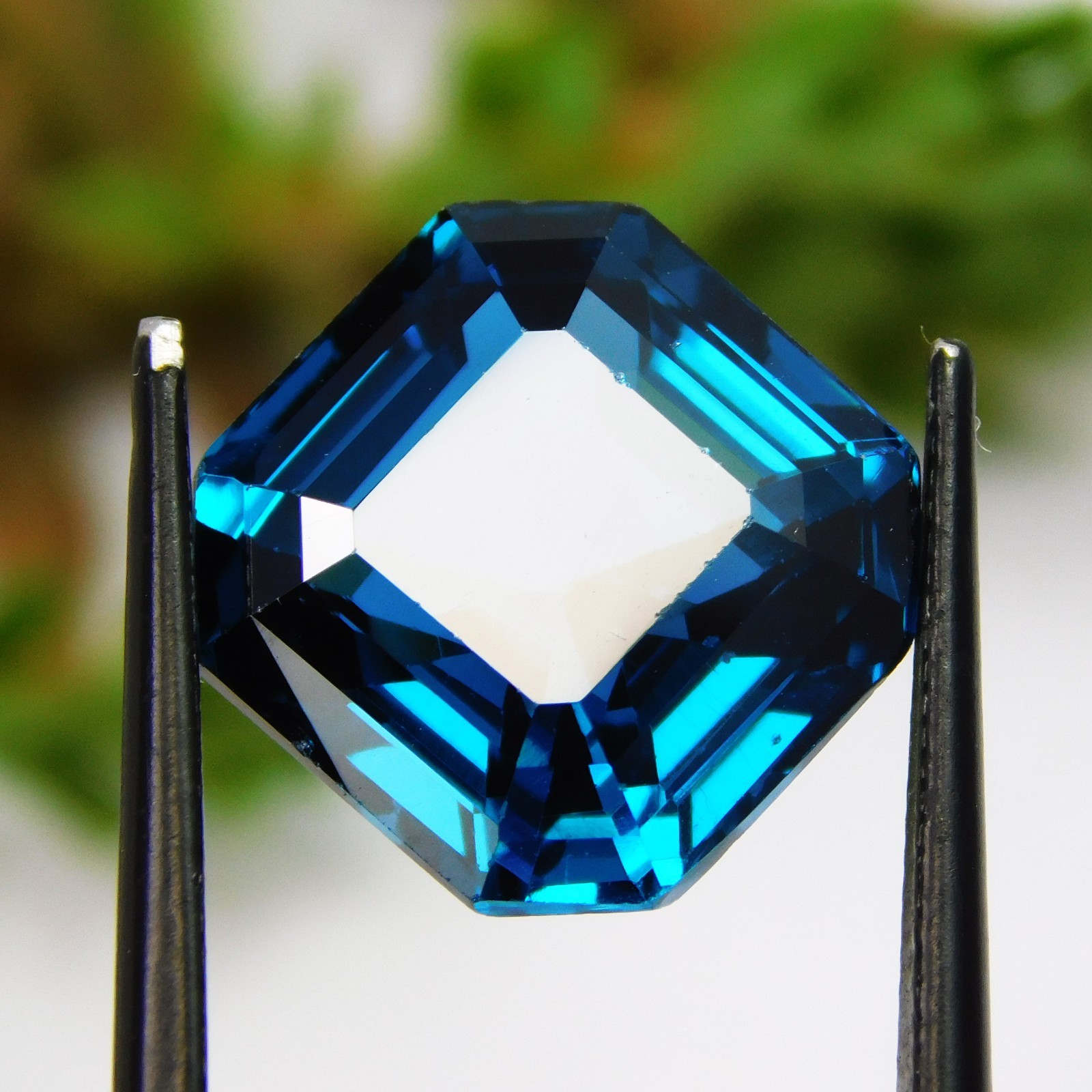 Natural Certified 10.30 ct. Indicolite Blue Tourmaline Asscher Cut Gemstone