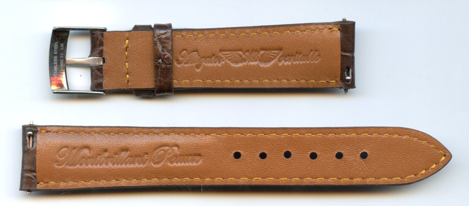 Brown Genuine Alligator Watch Strap 16mm, 17mm, 18mm, 19mm & Steel Omega Buckle