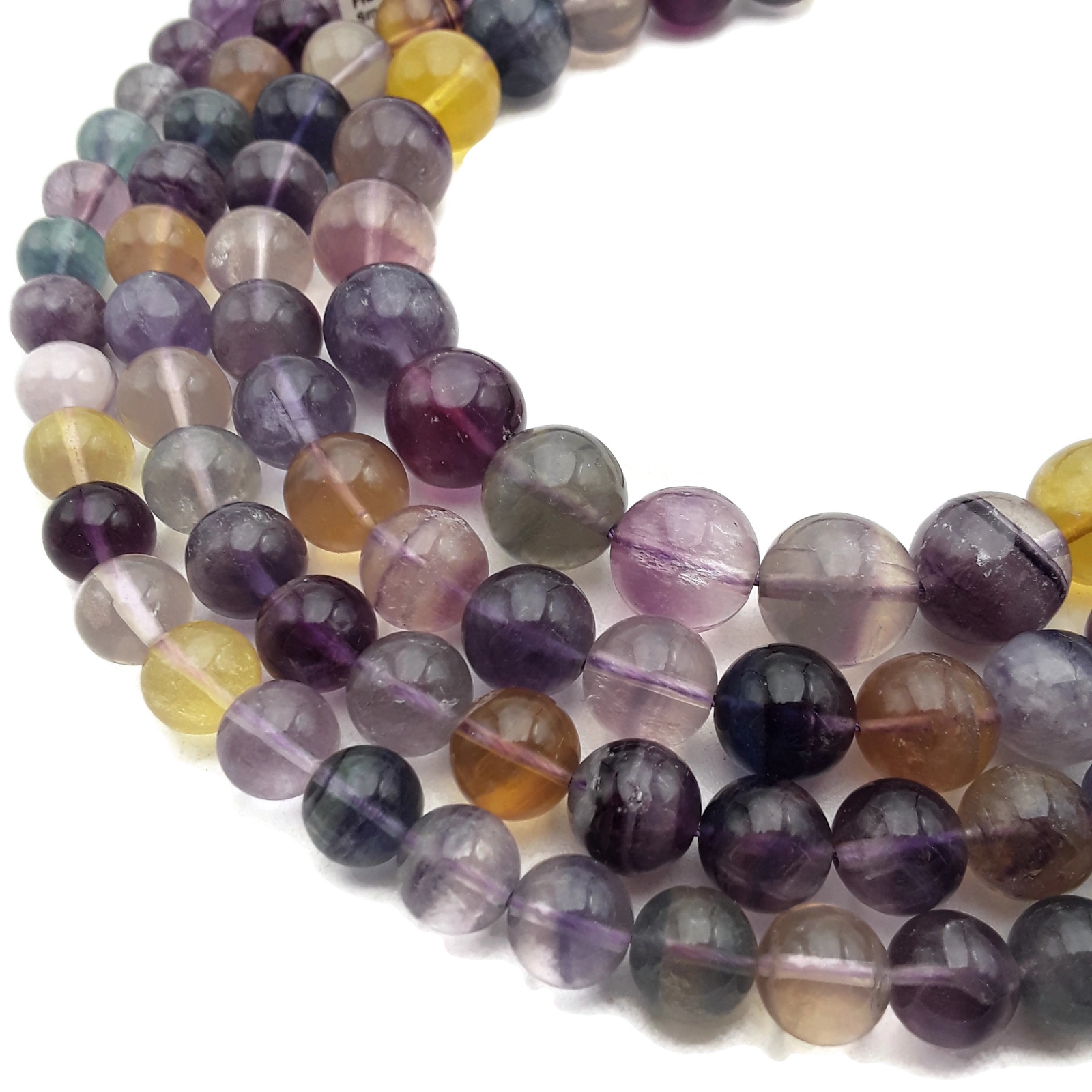 Natural Rainbow Fluorite Smooth Round Beads Size 10mm 11mm 12mm 14mm 15.5″Strand