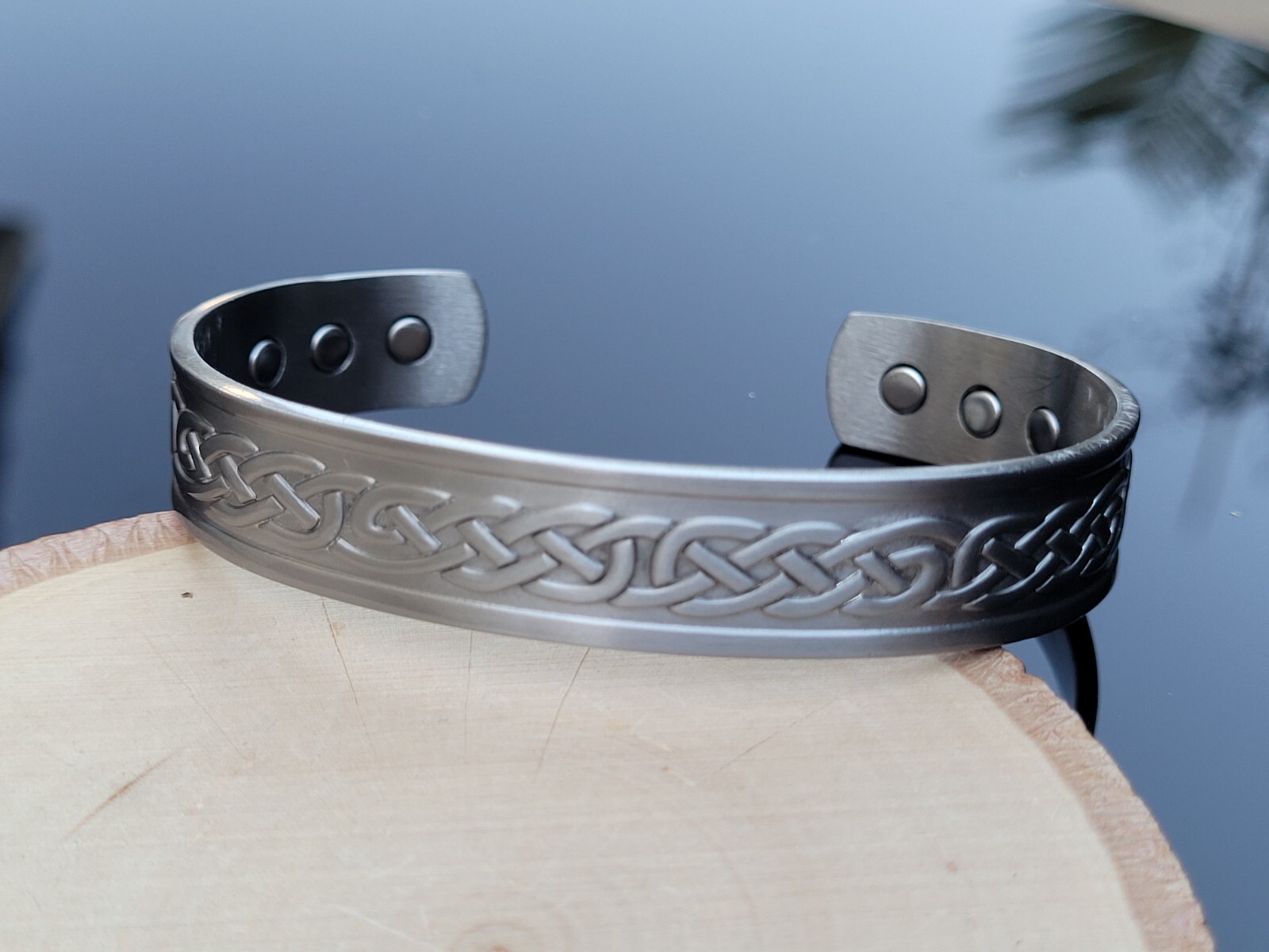 2 Pack Solid Copper Magnetic Bracelets Arthritis Pain Therapy Cuff Set
