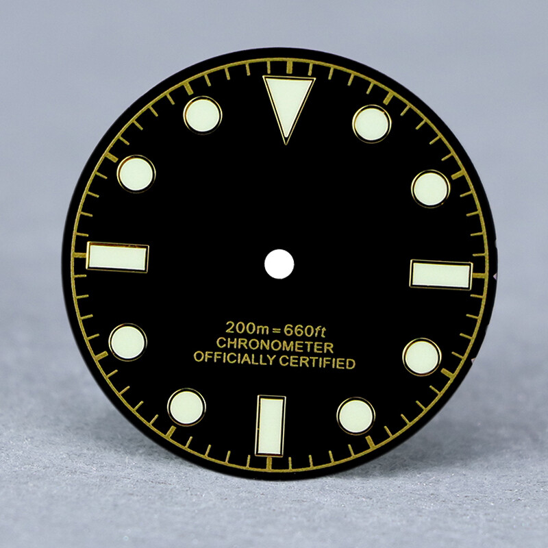 28.5mm dial matt black retro Tudor NH35 dial modified universal SKX007 BGW9 lume