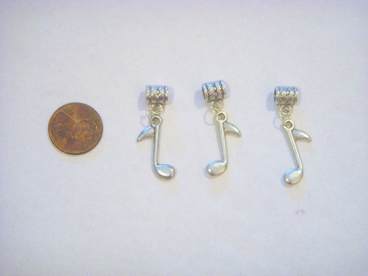 MUSIC NOTE – TIBETAN SLIVER SINGLE CHARM DANGLE FOR BRACELETS OR PENDANTS
