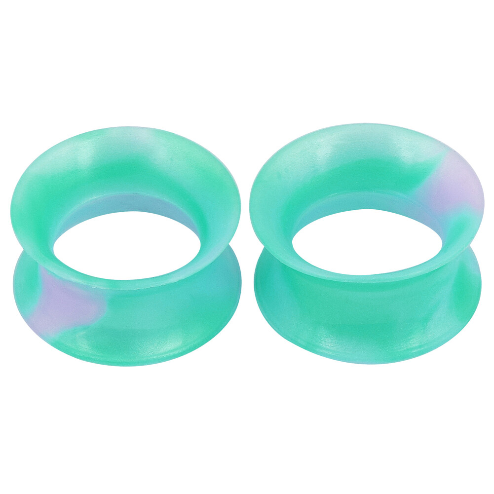 Pair Colorful Soft Silicone Ear Gauges Plugs Ear Flesh Tunnels Expander 2g-3/4″