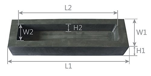OTOOLWORLD Gold Silver Graphite Ingot Mold Mould Crucible Melting Casting
