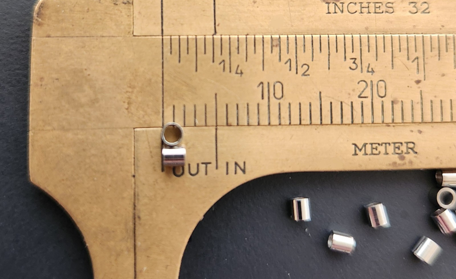 Two(2x) Sterling Silver Crimping Beads. 2mm x 2mm Tube, Solid .925 Silver (READ)