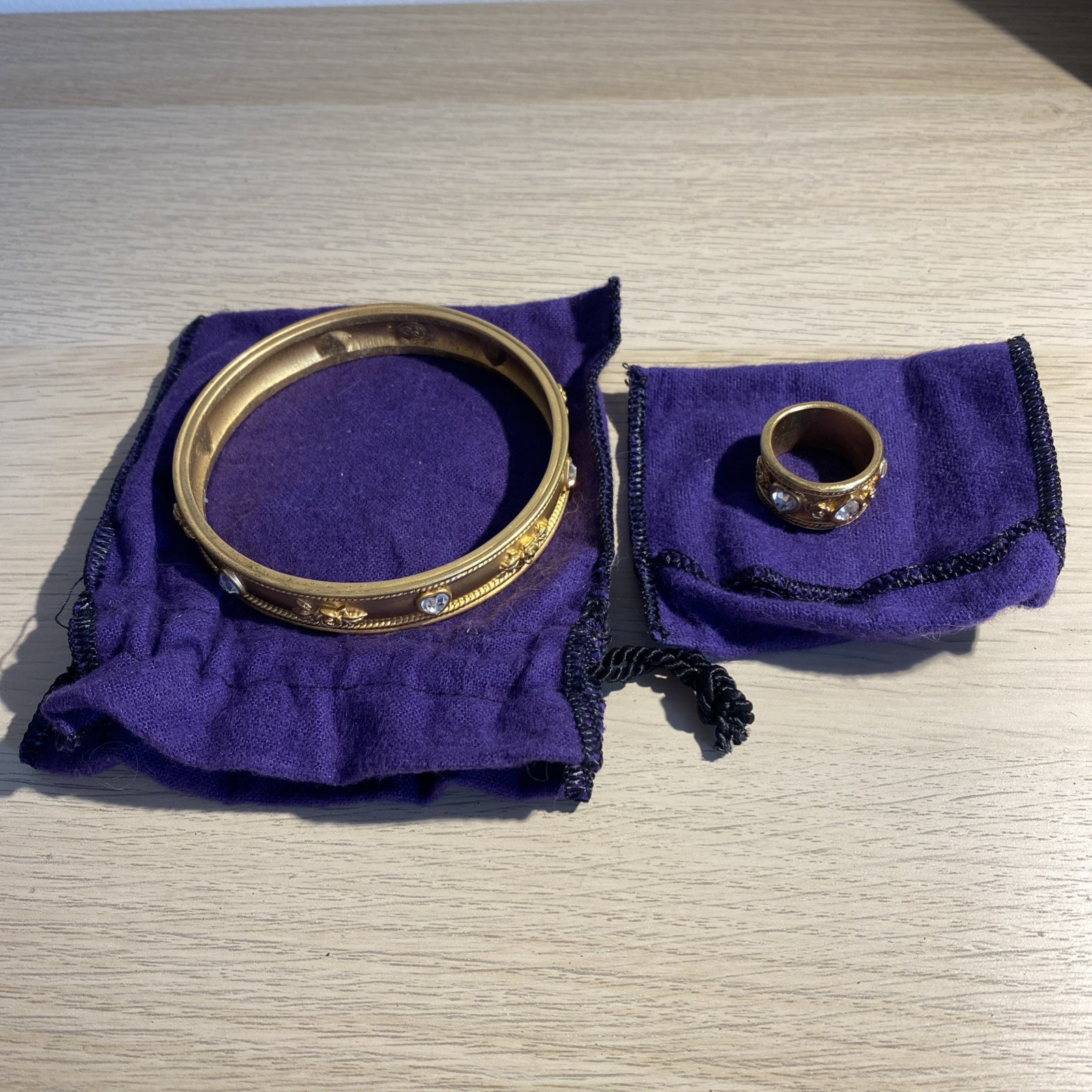 Elizabeth Taylor for Avon LOVE BLOOMS Bangle & Ring Set – Gold Plated – Vintage