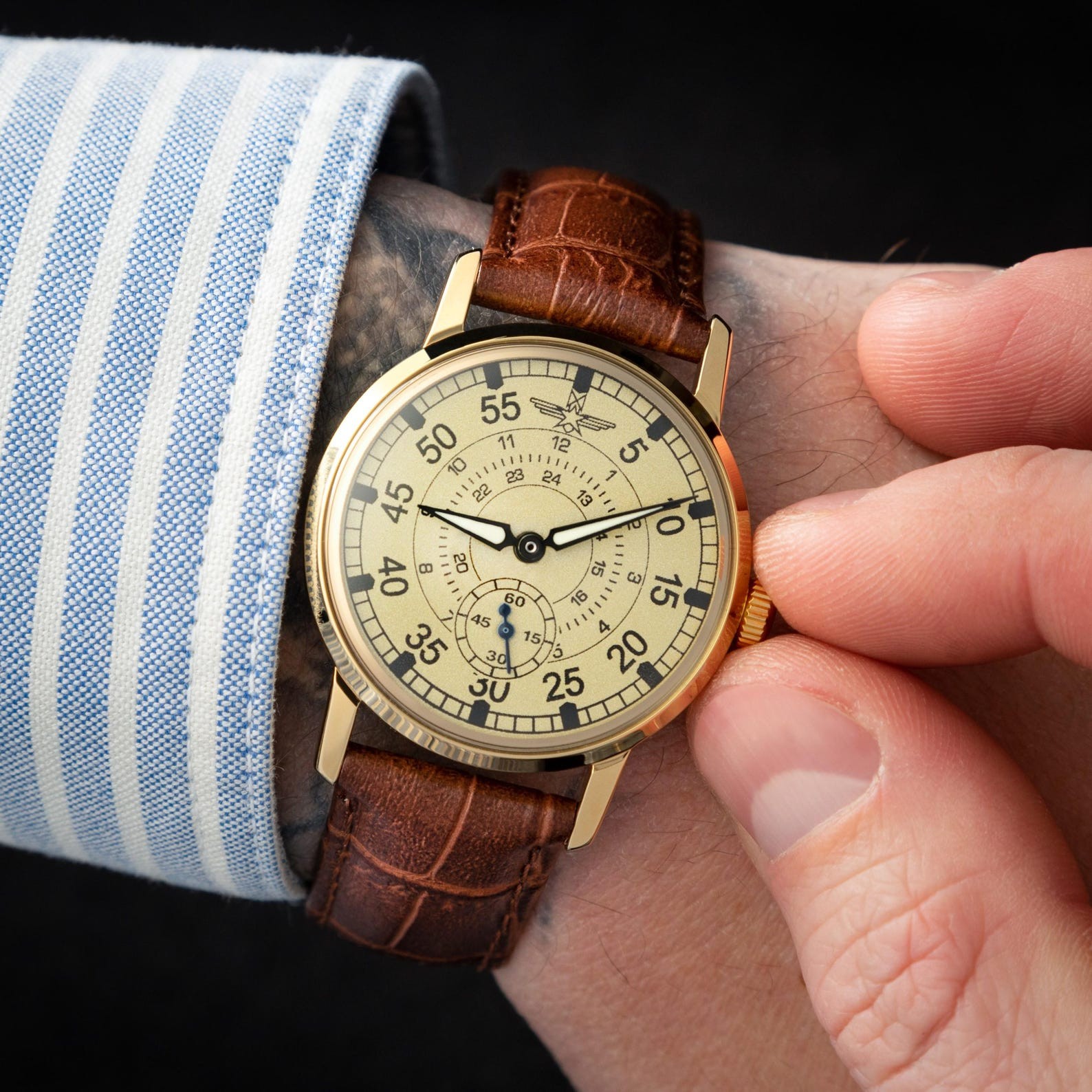 Vintage soviet Aviation Wristwatch Pobeda 1980s – Rare Collectible