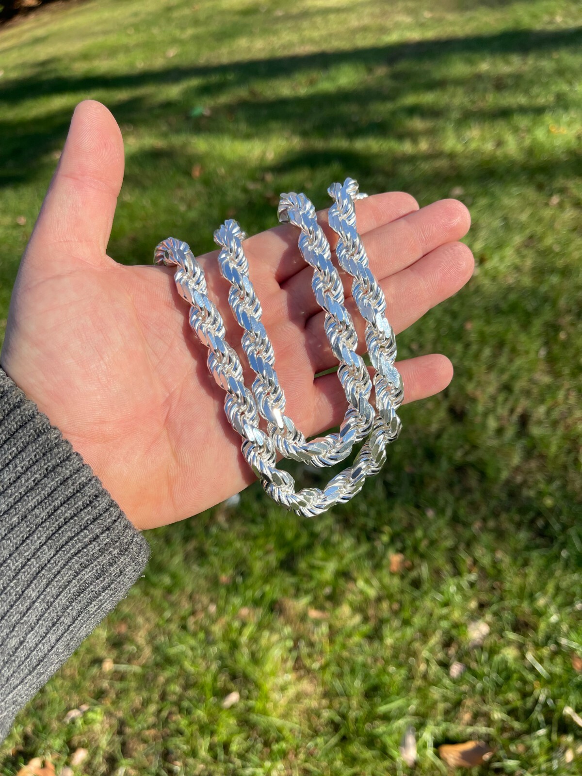 Real Solid 925 Sterling Silver 11mm Thick Men’s Rope Chain Necklace Heavy Kilo