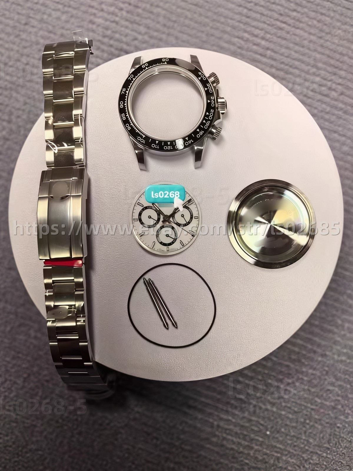 DIY SET for 40MM watch case + dial + hands +904L Strap Suitable for 4130 4131