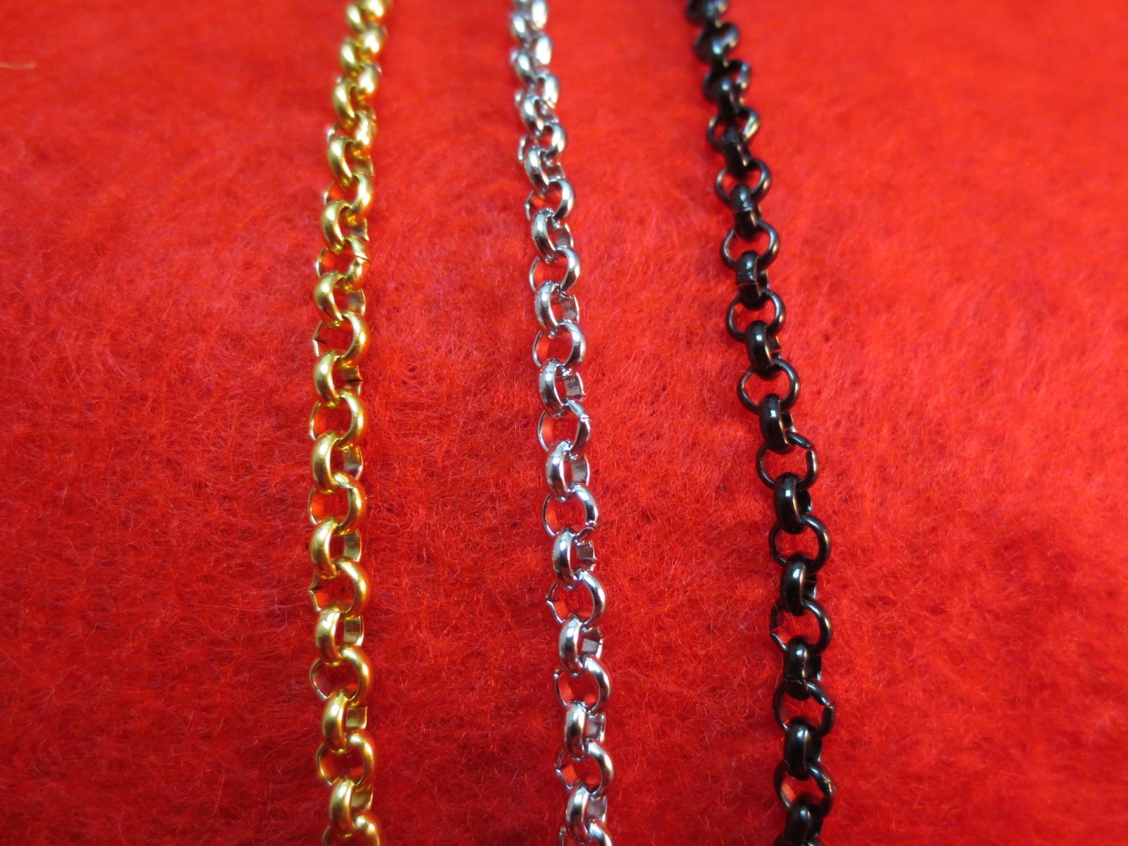 4mm 16″-84″ STAINLESS STEEL GOLD/SILVER/BLACK/PLATED STUNNING ROLO ROPE NECKLACE
