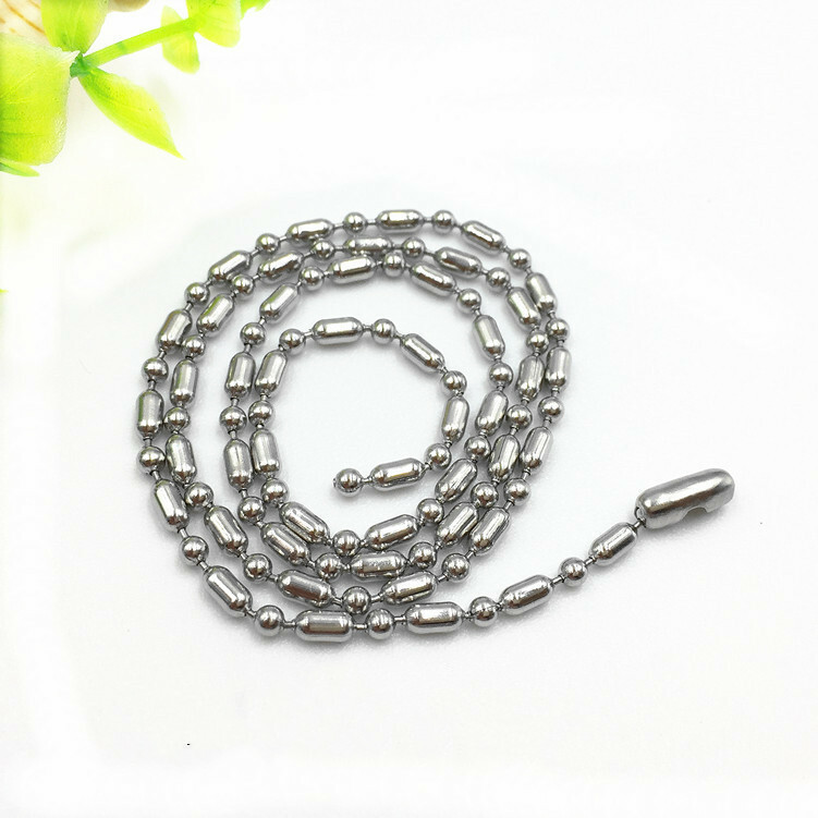 3mm Wholesale Real Stainless Steel Bead Ball&Oval Chains Necklace 16”-36”