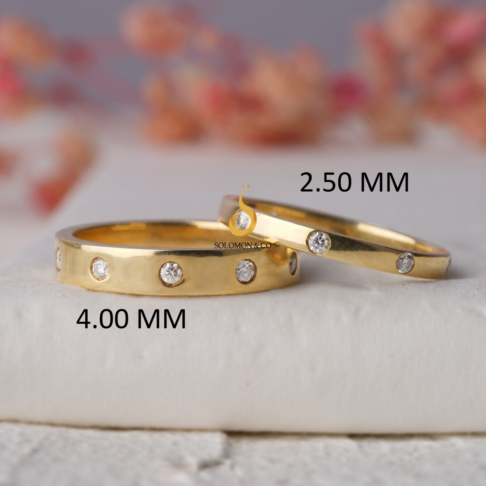 0.20 CTW Brilliant Round Shape Moissanite Flush Set Wedding Band Set For Women