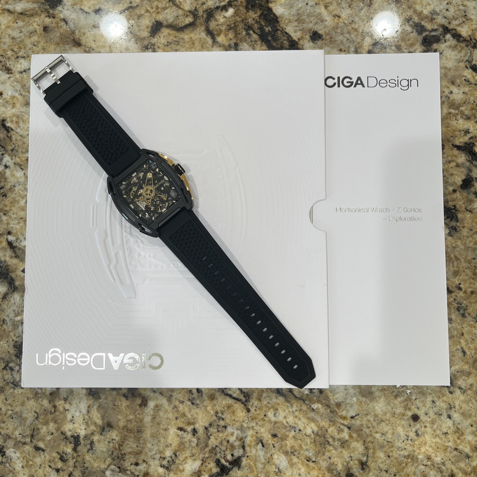 CIGA Design Z Series Automatic Openworked Steel Dlc Gold Black Men’s Watch