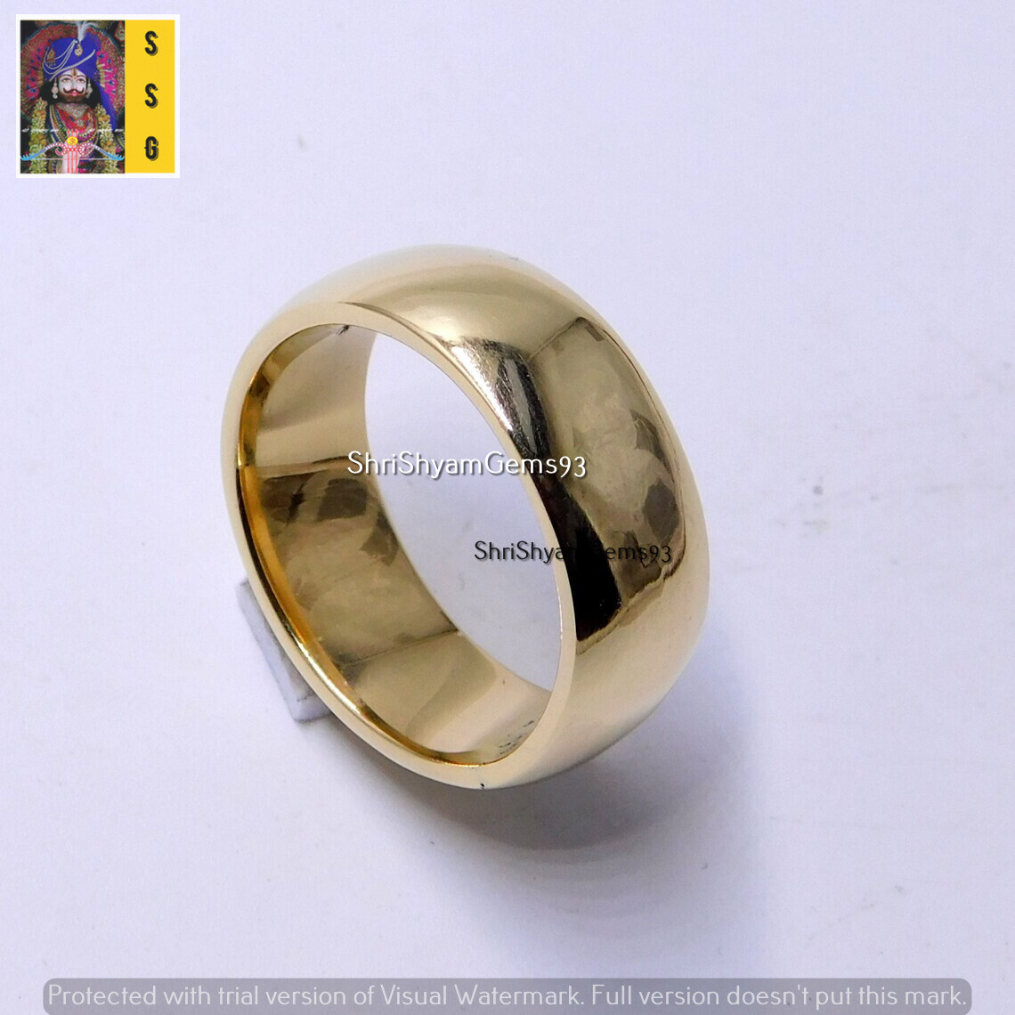 Solid Brass Band Ring, Plain Handmade band Brass Jewelry Wedding band 7 mm