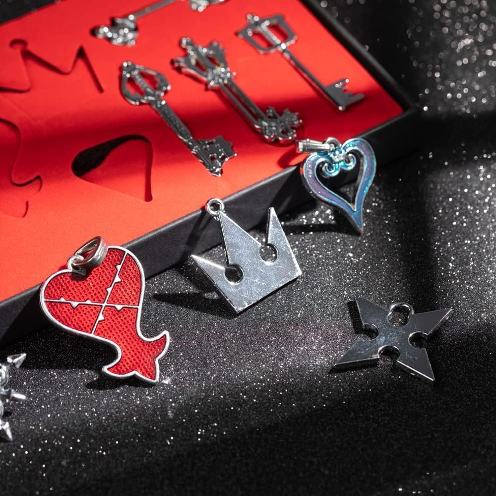 Kingdom Keys Hearts Keyblade Pendant Necklace Set Cosplay Accessories 13pcs S…