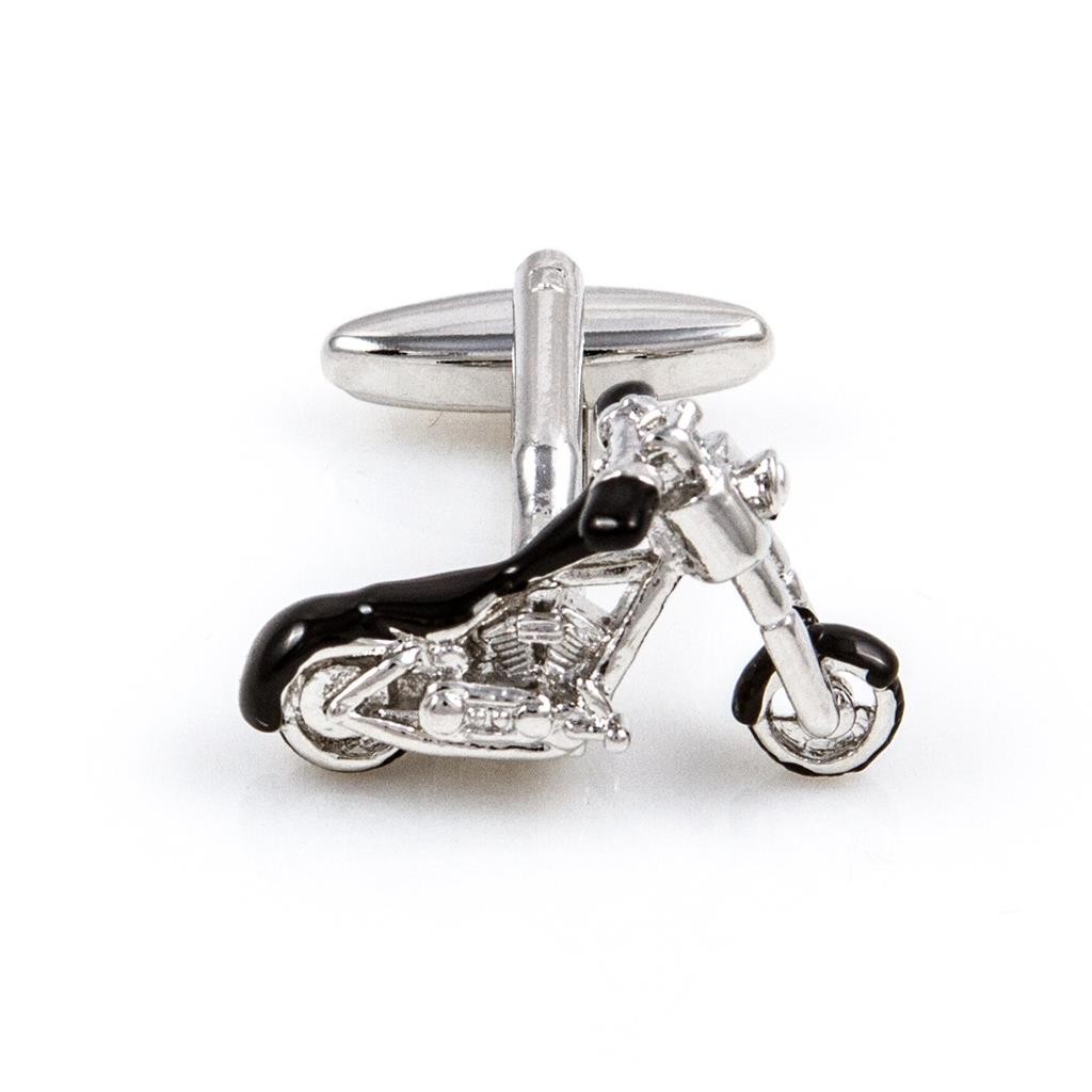 Motorcycle Chopper Pair Cufflinks Wedding Dad Fancy Gift Box & Polishing Cloth