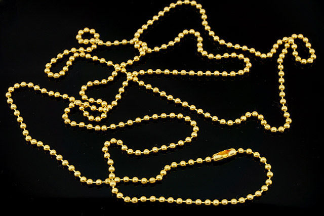 24,27,30,36,40 Inch Military Brass Steel Army Dog Tag 2.4mm Ball Chain