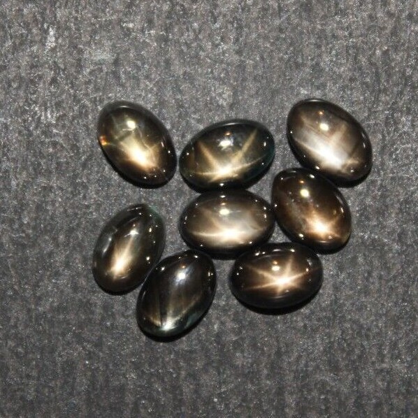 Black Star Sapphire 5x3mm,6x4mm, 7x5mm Flat Back Oval Cabochon Loose Gemstone(s)