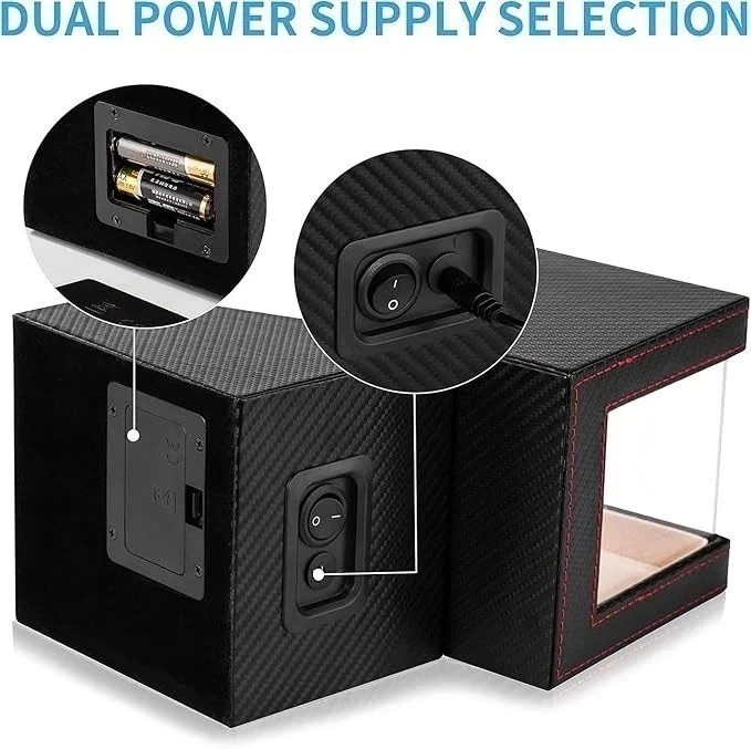 Automatic Rotation Single Watch Winder Box Leather Storage Display Case Box Gift