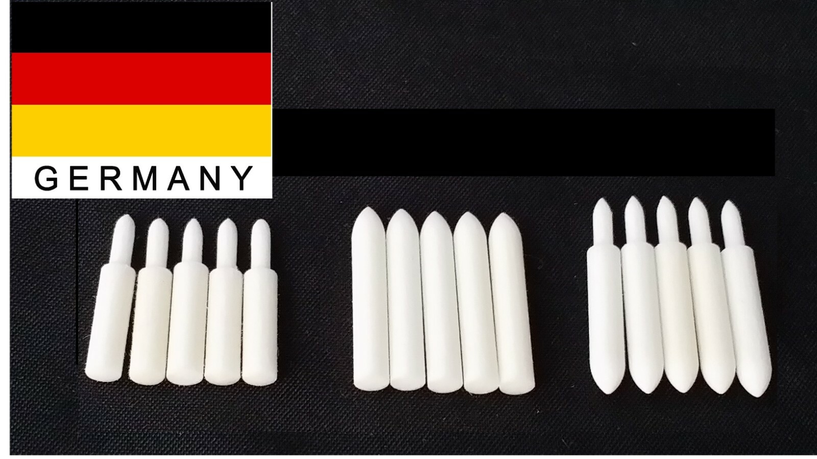 Pen Plating Fiber Rhodium Felt Tips 15pcs Mix Pointed, Bullet, 2 Sided GERMAN