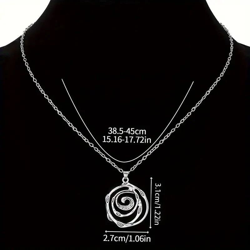 Elegant 925 Sterling Silver Charm Fashion Jewelry Unique Spiral Pendant Necklace