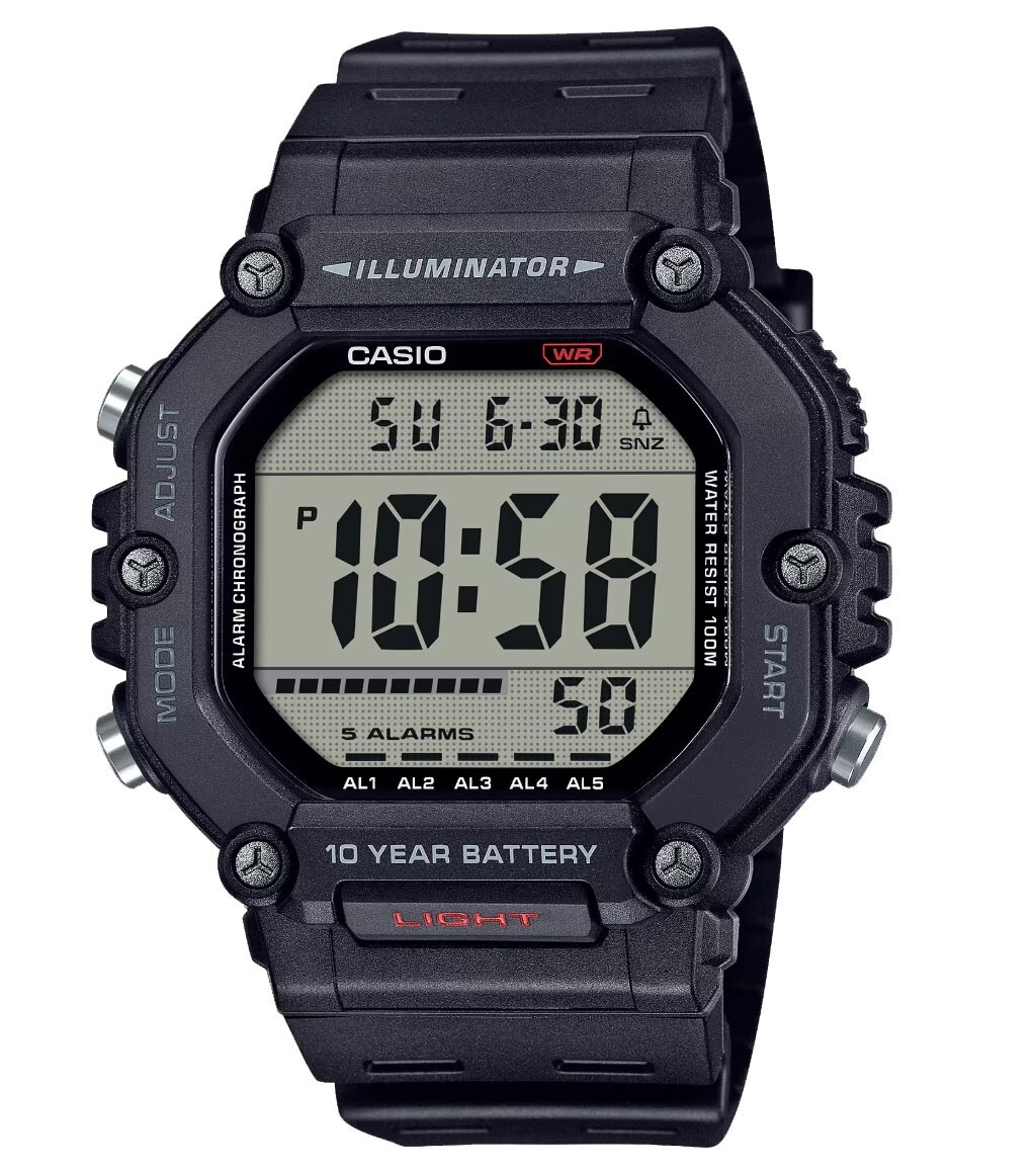 Casio AE1600H-1A Large LCD front button operation Watch