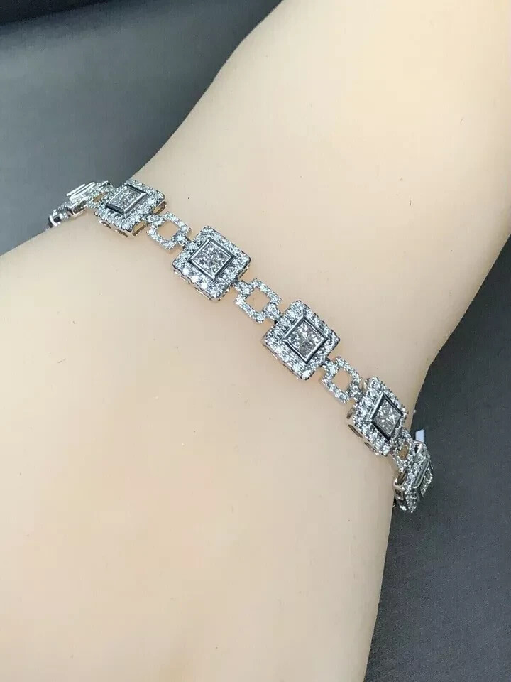 6Ct Lab-Created Diamond Women’s Gift Tennis Bracelet 14K White Gold Plated