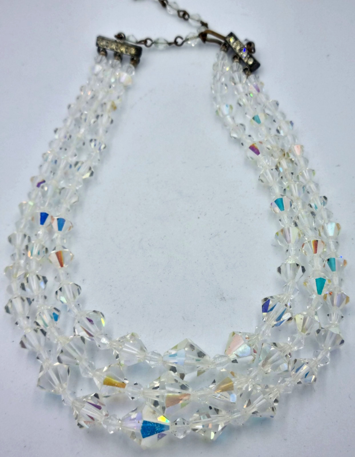 Maltese Crystal Three Stand Necklace with Gift Box 15 Max length