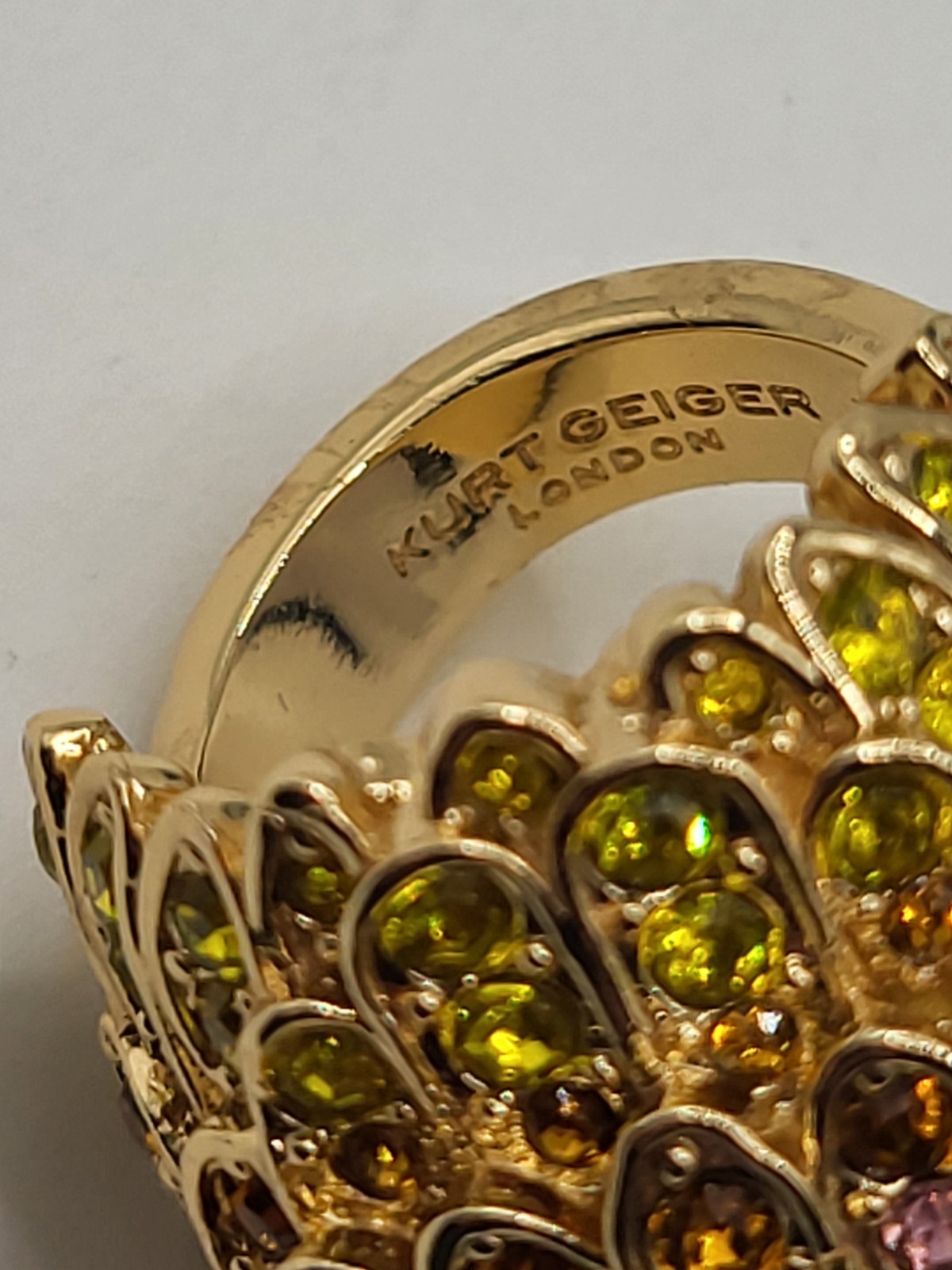 NIB KURT GEIGER London Multicolored Crystal Eagle Head Ring Sz 7 MSRP $148
