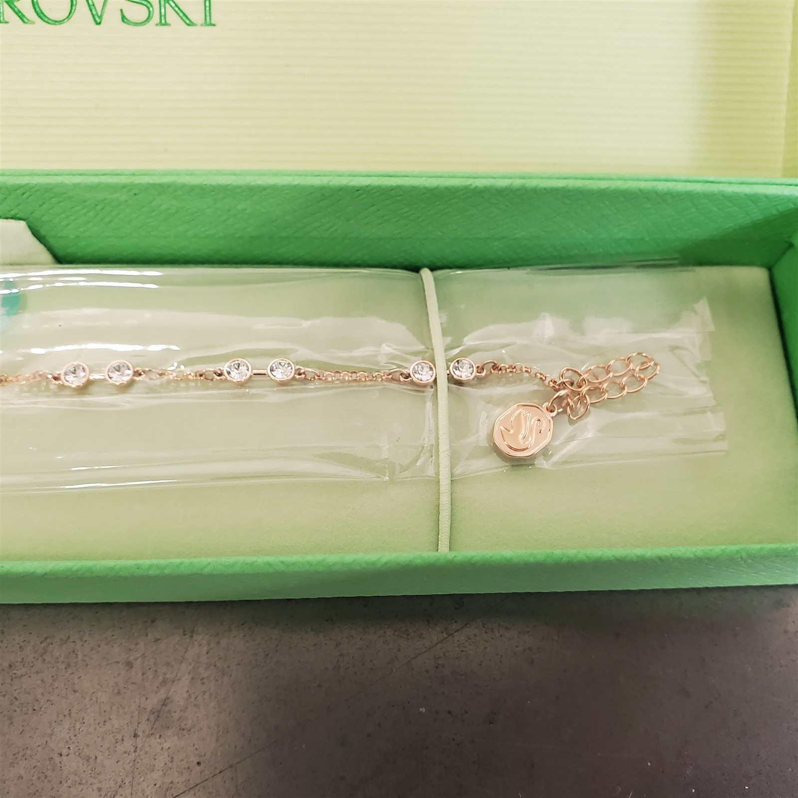 Swarovski Remix Collection Strand Round Cut Clear Rose Gold-Tone Finish Bracelet