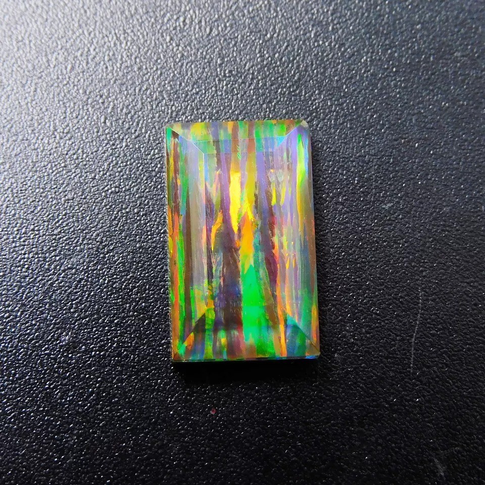 Fire Opal EGL CERTIFIED Rare Ethiopian Emerald Cut 8-9 Ct Natural Loose Gemstone