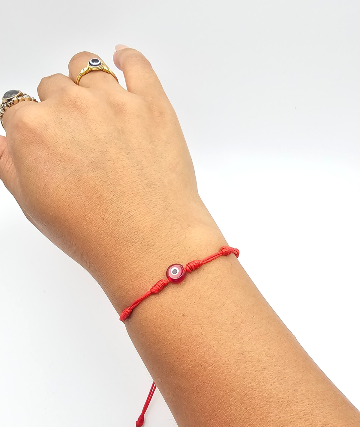 Bracelet Evil Eye 7 Knots -Pulsera ojo turco Rojo ajustable Good Luck Protection