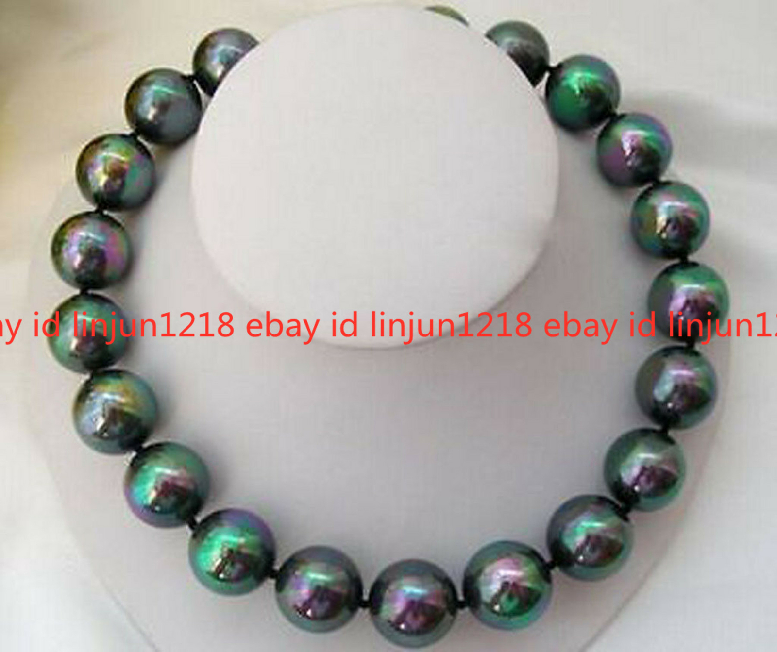 Huge 16mm Rainbow Black South Sea Shell Pearl Round Beads Necklace 18”