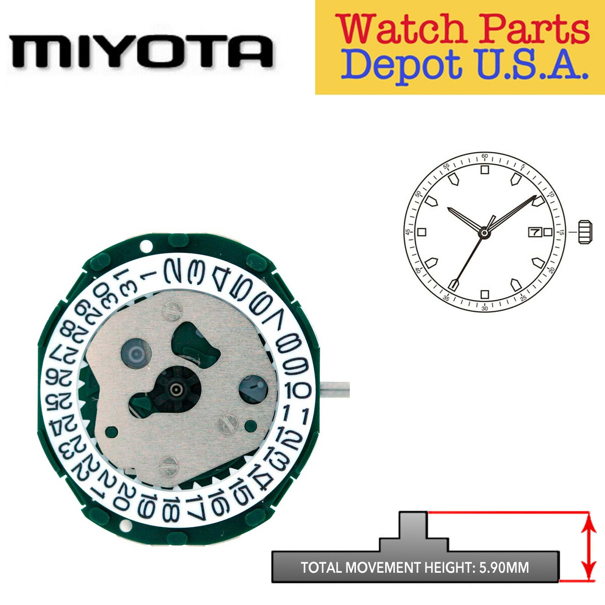 Original Miyota 2015 Japan Quartz Movement (Multiple Variations) NEW!