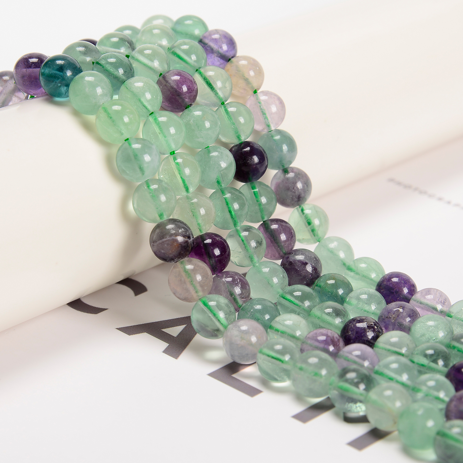 Fluorite Smooth Round Beads 4mm 6mm 8mm 10mm 12mm 15.5″ Strand